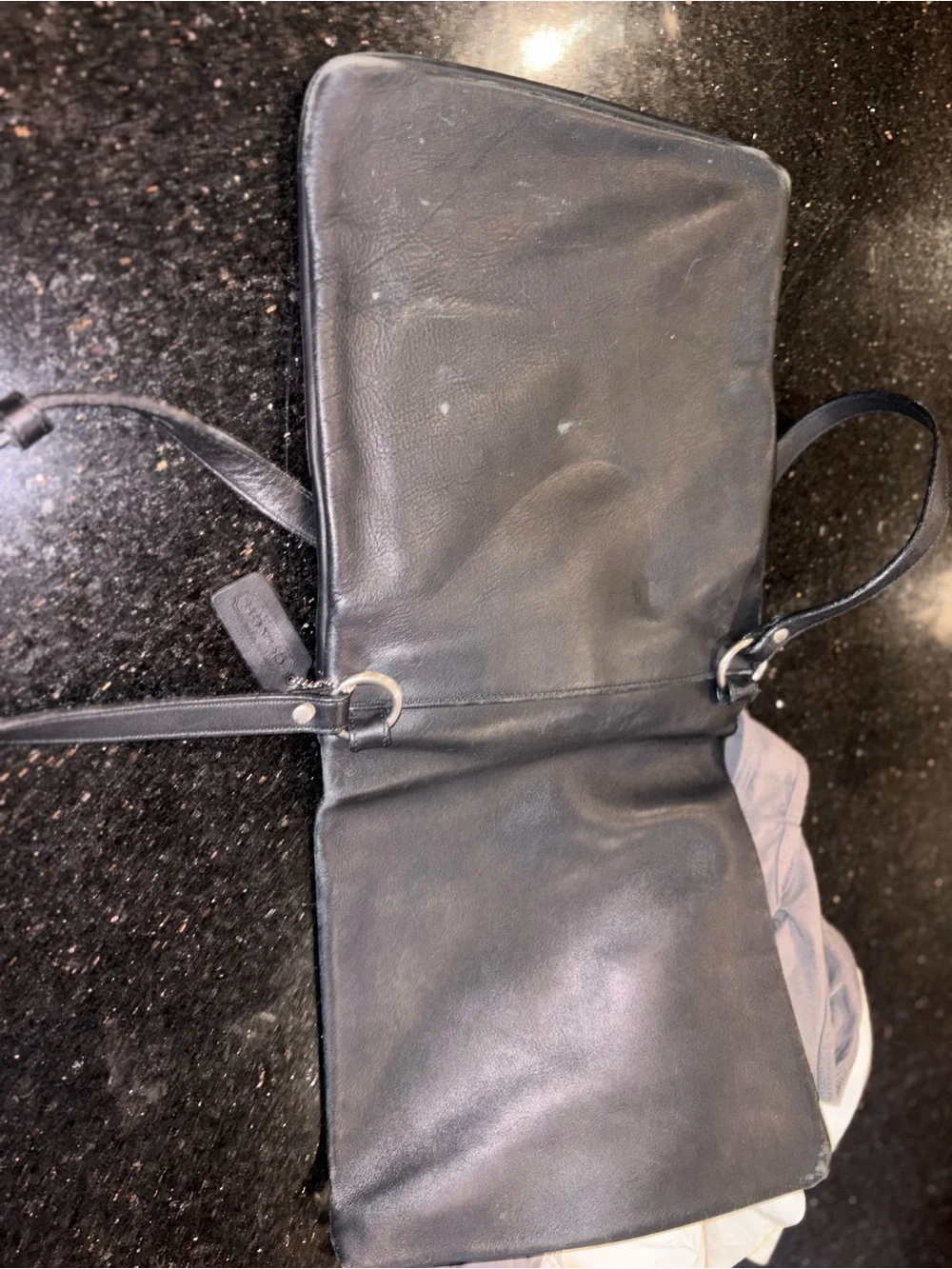 Coach Black Leather Crossbody with Signature Hang Tag